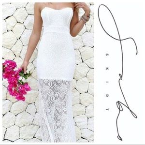 Sabo Skirt Strapless Lace Maxi Dress